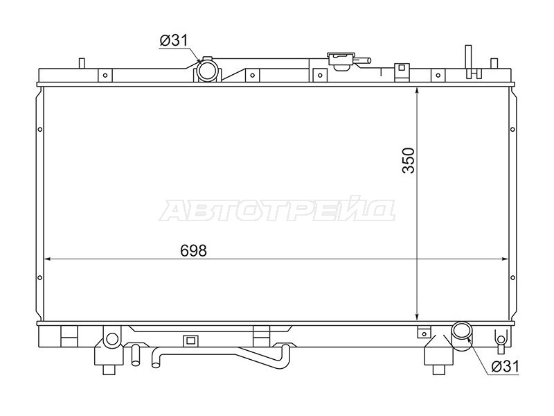 Радиатор Toyota Caldina (T190,T210) 92-02  / Carina (T210) 96-01  / Corona Premio 96-01 (SAT: TY0002-ST210)