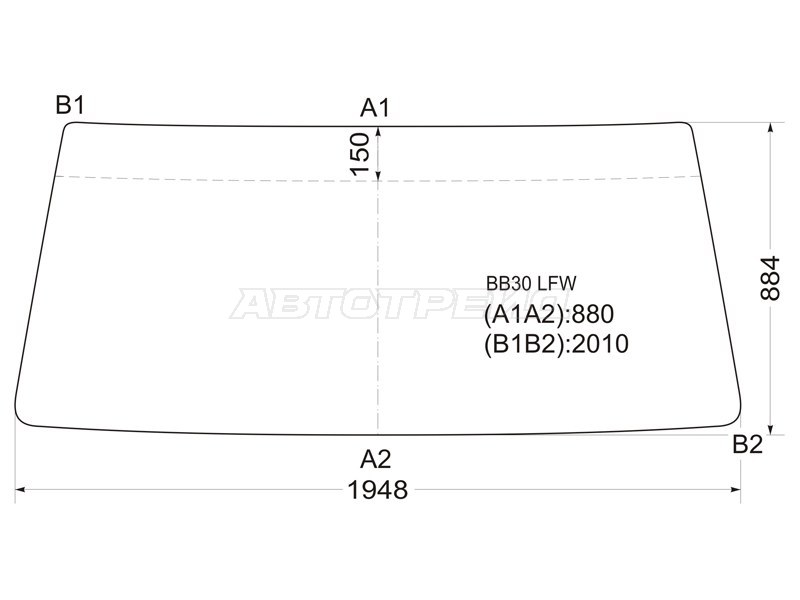 Стекло лобовое Toyota Coaster 93-16 (XYG: BB30 LFW)