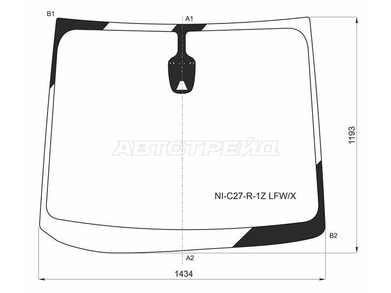 Стекло лобовое (Камера) Nissan Serena 16-22 (XYG: NI-C27-R-1Z LFW/X)