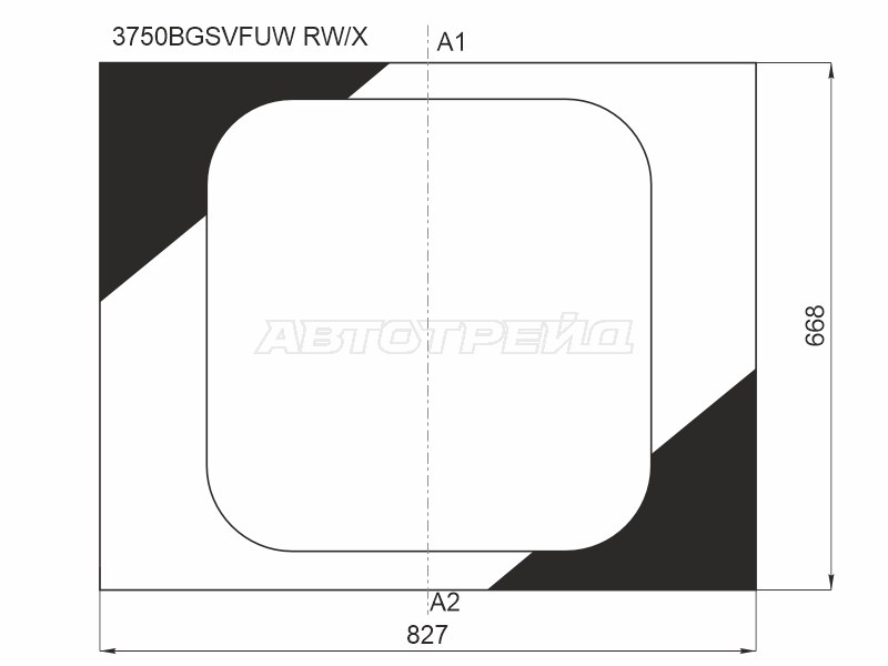 Стекло заднее (Цвет зеленый / RH=LH) Peugeot Boxer 06-  / Citroen Jumper 06-  / Fiat Ducato 06- (XYG: 3750BGSVFUW RW/X)