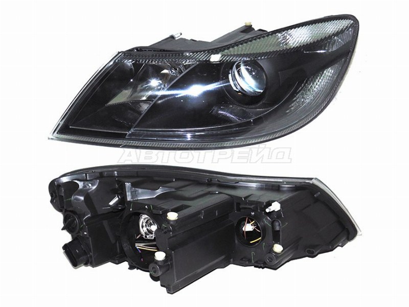 Фара SKODA OCTAVIA 10-17 LH с электрокорректором, черная (DEPO: 665-1118LMLDEM2)