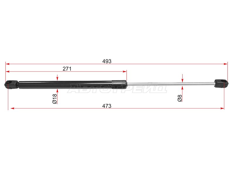 Амортизатор крышки багажника Opel Astra 04-13  / Astra Family 11-14  / Astra GTC 04-15 (SAT: ST-132757)