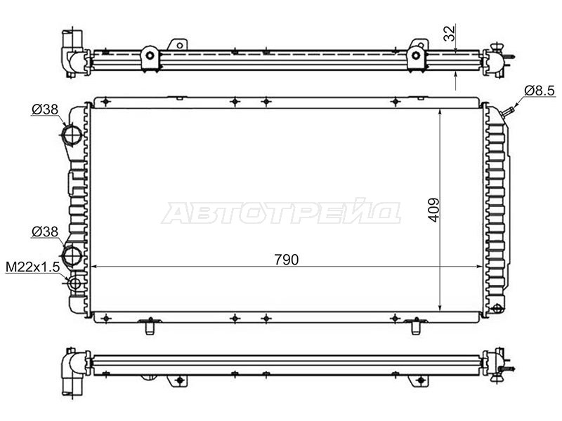 Радиатор Peugeot Boxer 94-06  / Citroen Jumper 94-02  / Fiat Ducato 94-02 (SAT: PG0009-94)