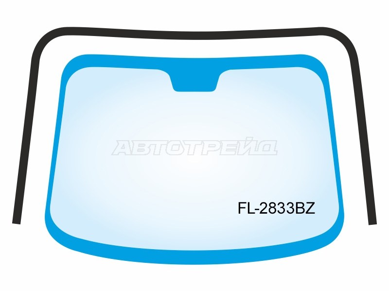 Молдинг лобового стекла (П-образный) Mitsubishi Lancer 07-17  / Lancer Evolution 07-17 (FLEXLINE: FL-2833BZ)