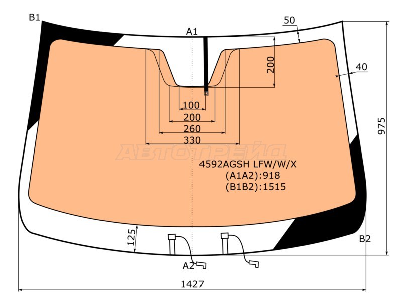Стекло лобовое (Обогрев полный) LADA Vesta 15-23  / Vesta Cross 17-23  / Vesta Sport 18-22 (XYG: 4592AGSH LFW/W/X)