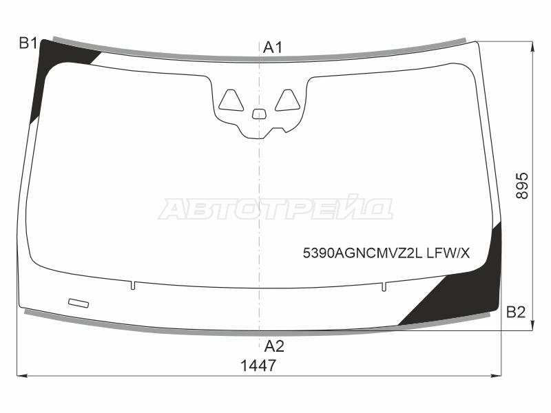 Стекло лобовое (Две камеры / Датчик дождя / Молдинг / 4D SED) Mercedes-Benz CLS-Class 21- (XYG: 5390AGNCMVZ2L LFW/X)