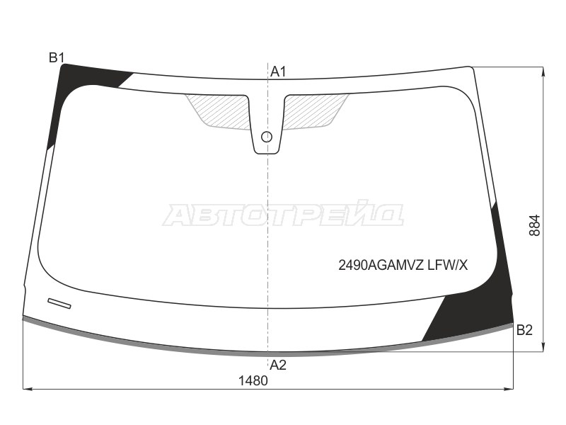 Стекло лобовое (Датчик дождя / Молдинг / 4D SED) BMW 3-Series 18-22 (XYG: 2490AGAMVZ LFW/X)