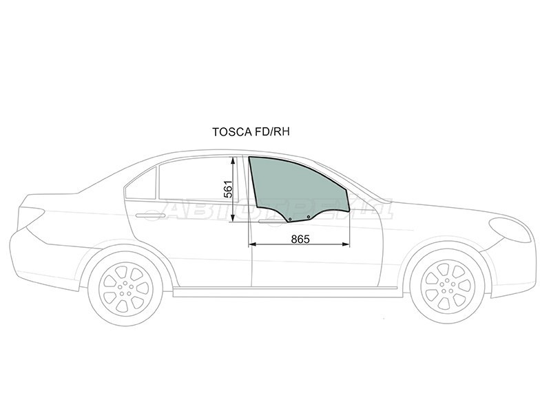 Стекло боковое опускное (Спереди / Справа / Цвет зеленый) Chevrolet Epica 06-13  / Daewoo Tosca 06-11 (XYG: TOSCA FD/RH)