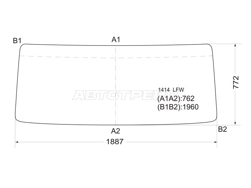 Стекло лобовое Mercedes-Benz LN-series 83-98 (XYG: 1414 LFW)