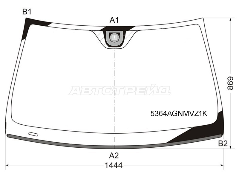 Стекло лобовое (Датчик дождя / Молдинг) Mercedes-Benz C-Class 07-15 (FUYAO: 5364AGNMVZ1K)