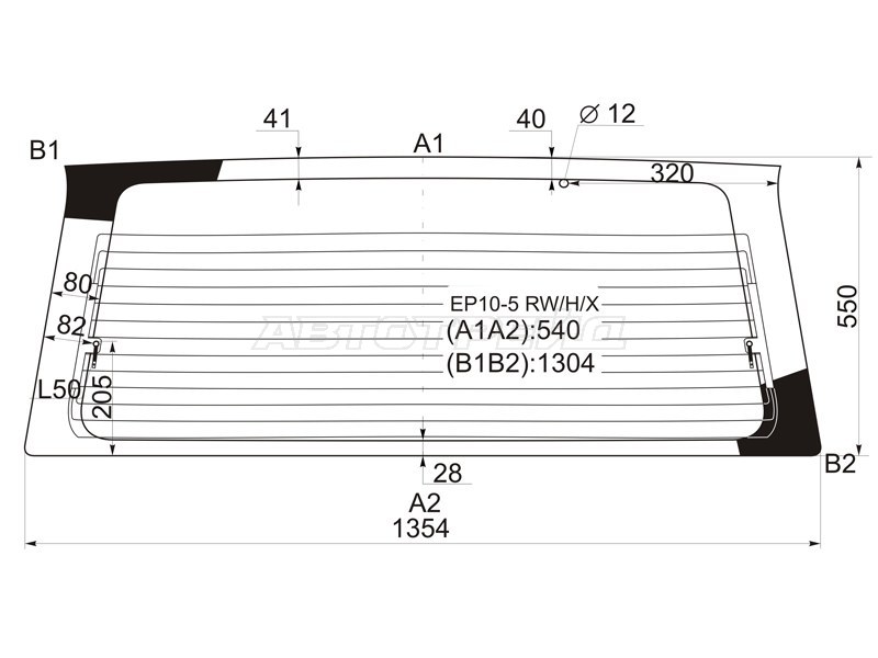 Стекло заднее (Цвет зеленый / Обогрев) Nissan Primera 90-96  / Avenir 90-05 (XYG: EP10-5 RW/H/X)